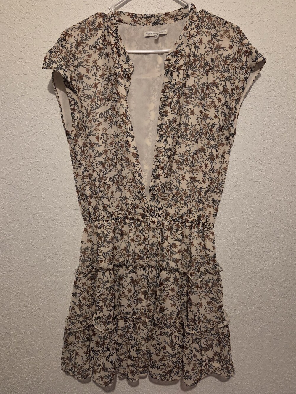 Rebecca Minkoff - Floral Dress Waist Tie Sleeveless Ruffle (LARGE) - Picture 2 of 7